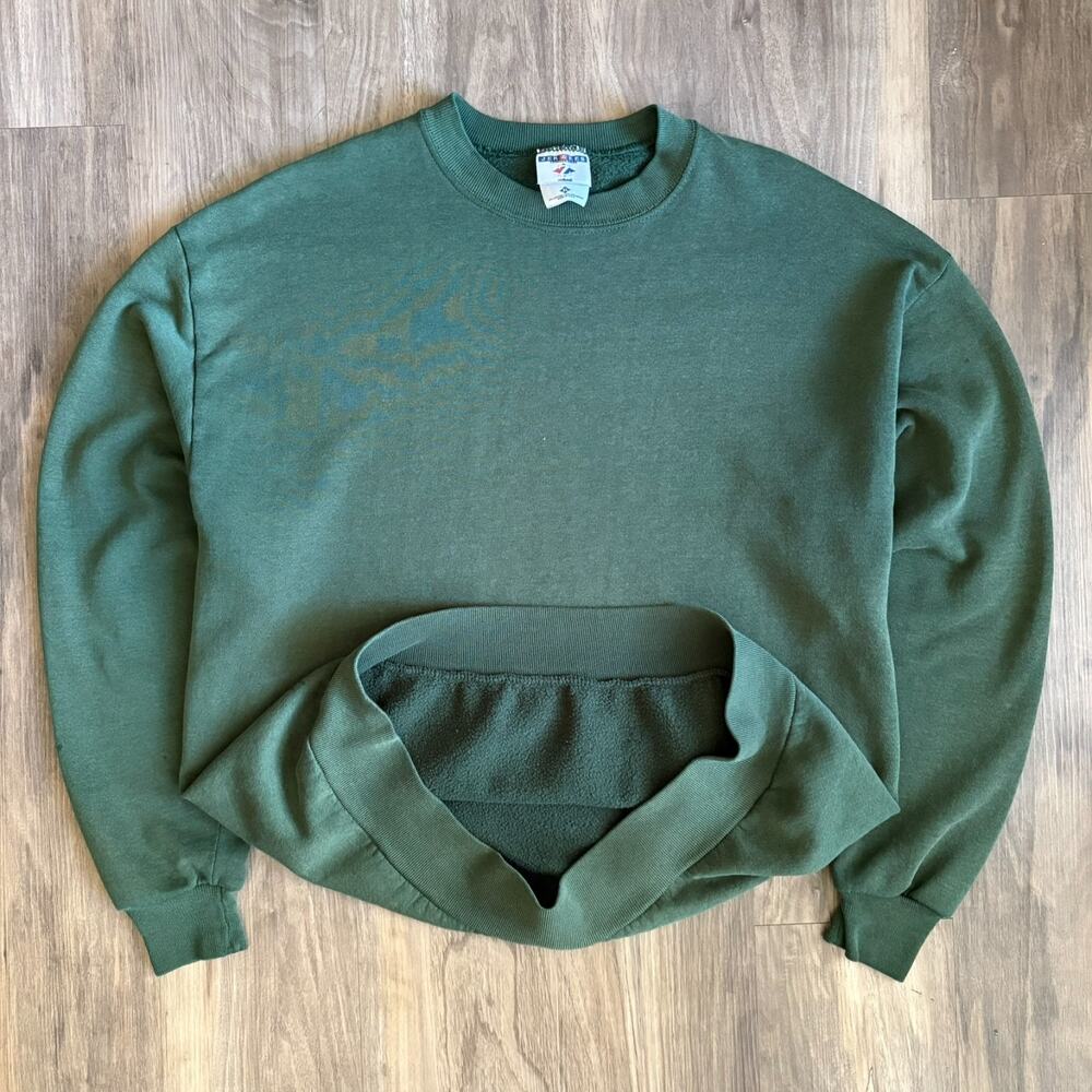Vintage Sun Faded Gradient Sweatshirt Mens Size L Forest Green 1990s